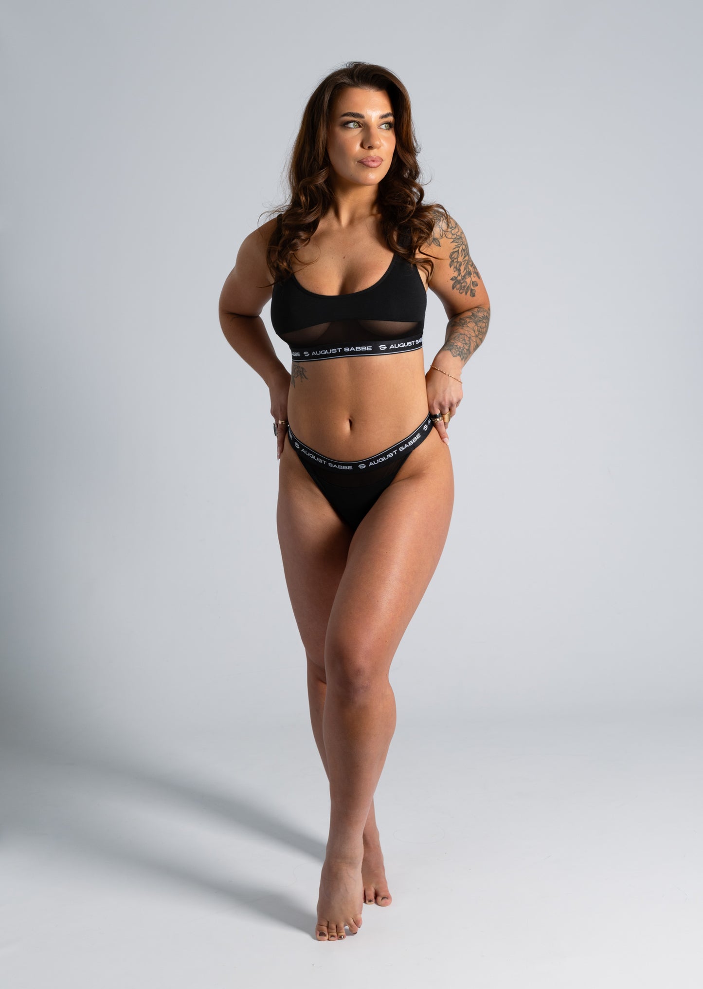 Sabbe Bralette & Thong Set, NEW Black