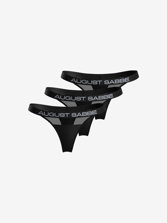 Sabbe Thongs, Black, 3-Pack