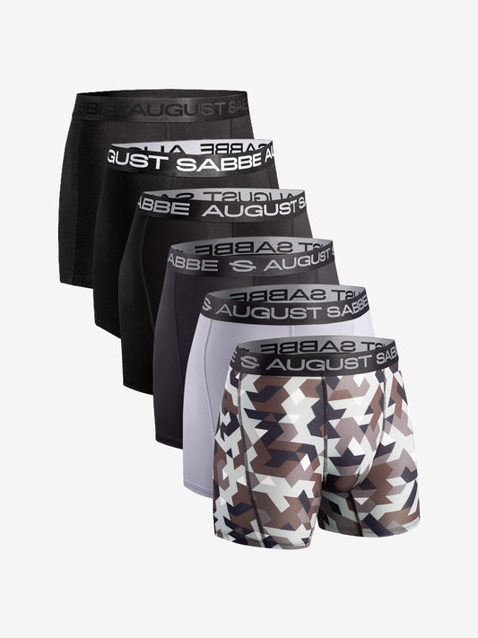 Mixed Pack, Black + Sport, Camouflage, 6-Pack