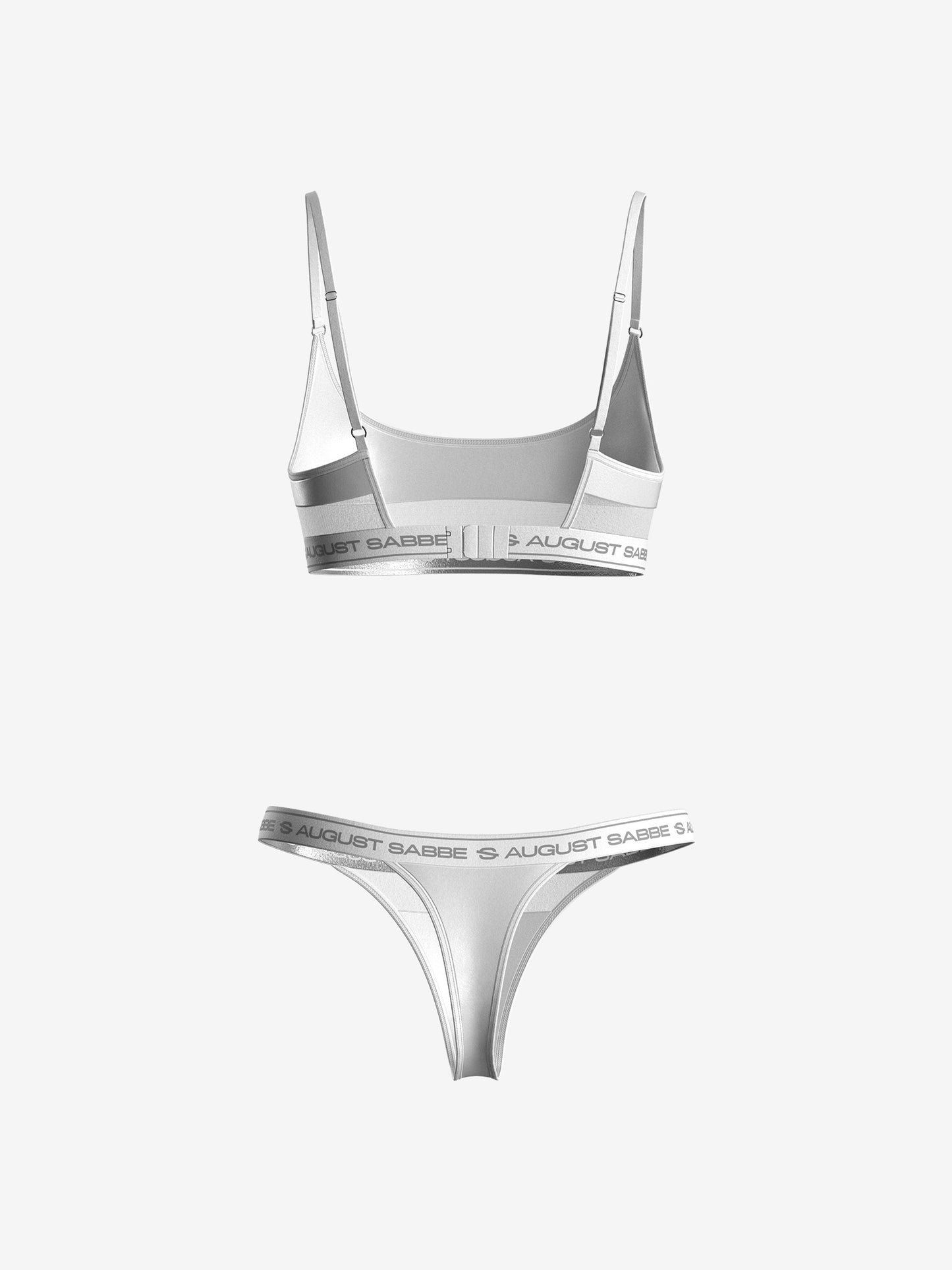 Sabbe Bralette & Thong Set, White