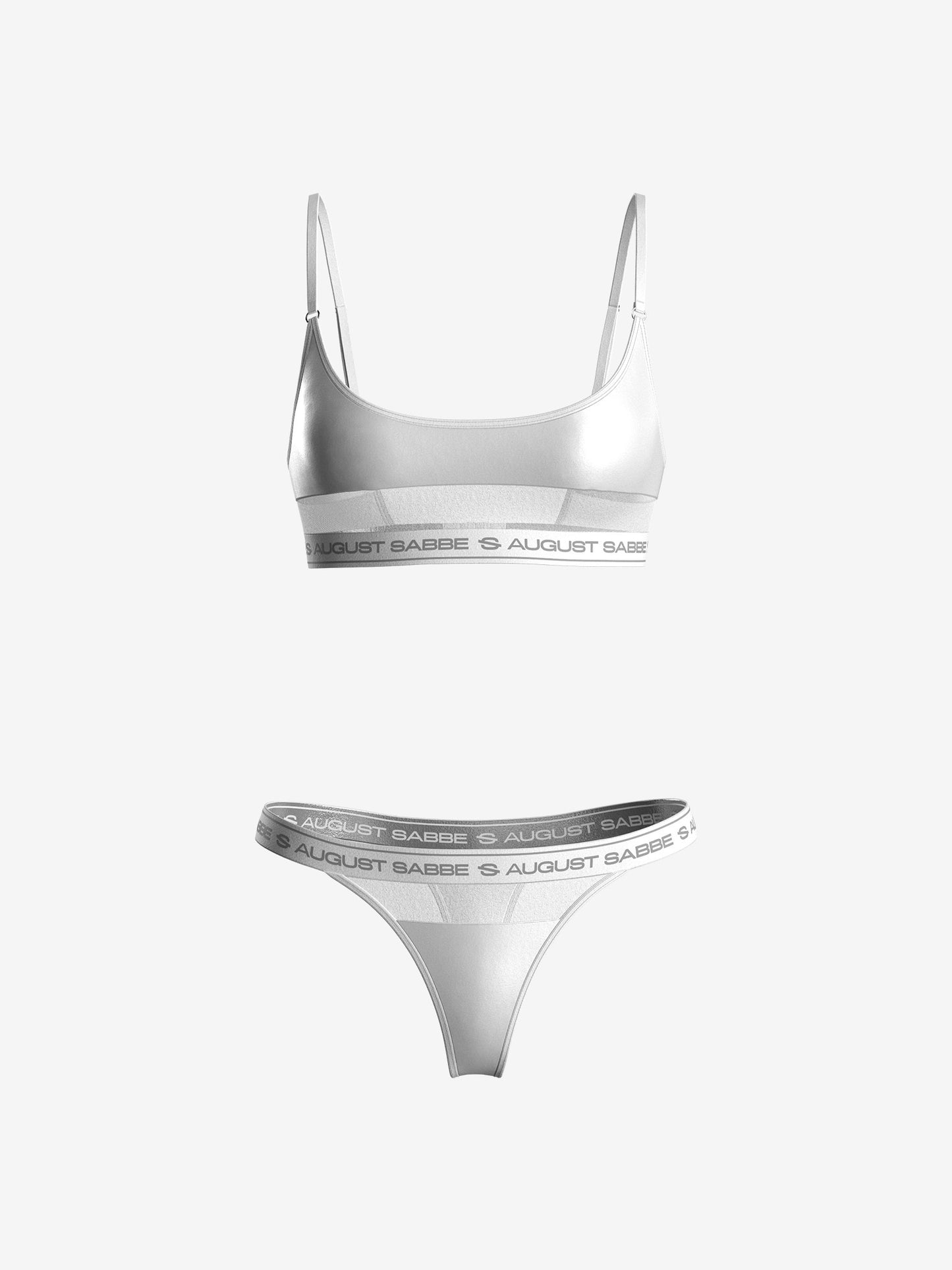 Sabbe Bralette & Thong Set, White
